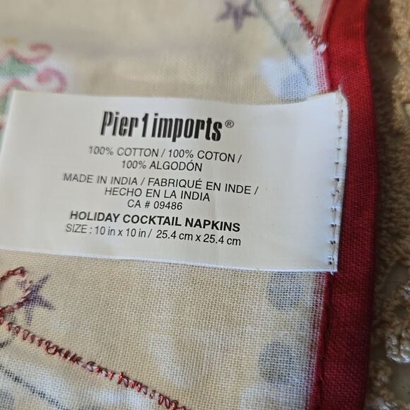 Holiday Cocktail Napkins 100% Cotton From India - Picture 10 of 13